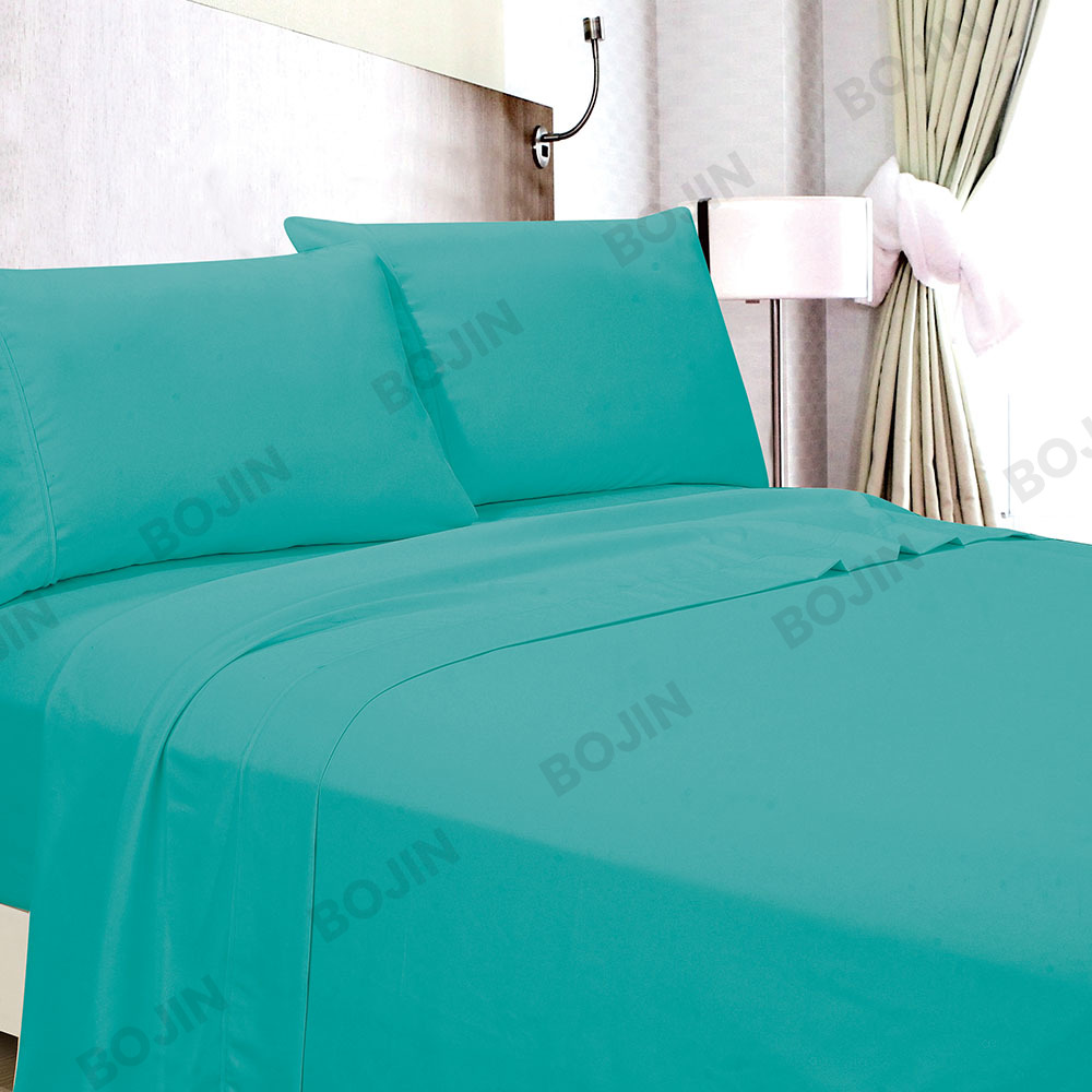Huishoudtextiel 3/4 stuks luxe 100% polyester microvezel effen hoeslakenset beddengoedset