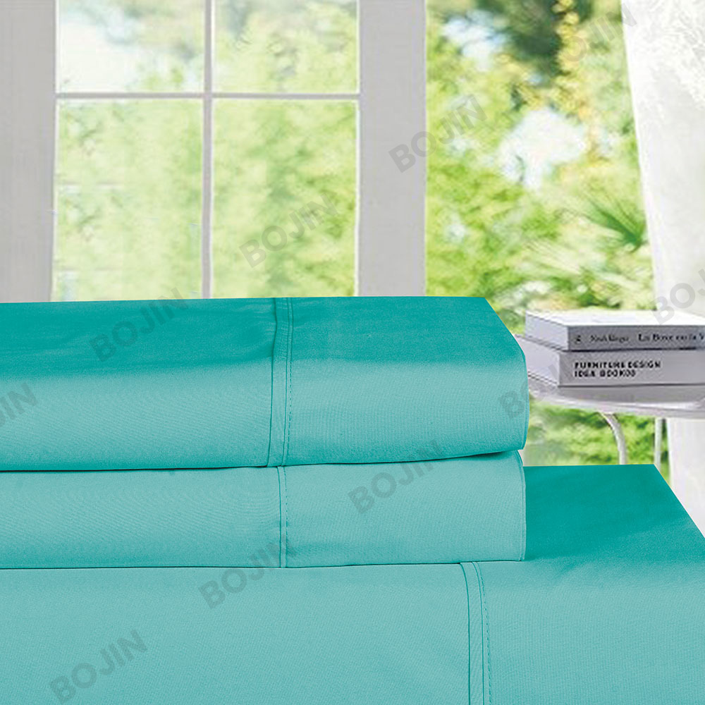 Huishoudtextiel 3/4 stuks luxe 100% polyester microvezel effen hoeslakenset beddengoedset