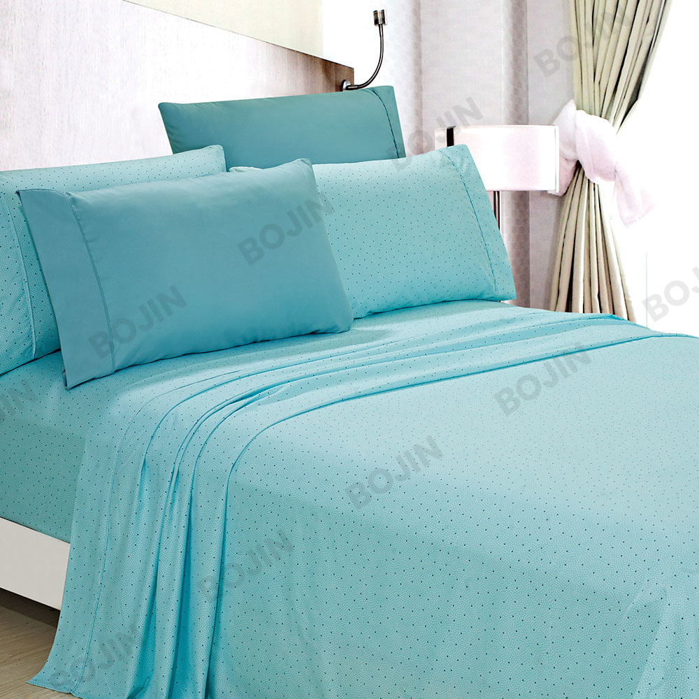3/4 stuks luxe 100% polyester anti-rimpel en anti-vlek microfiber bedrukt hoeslaken set beddengoed set